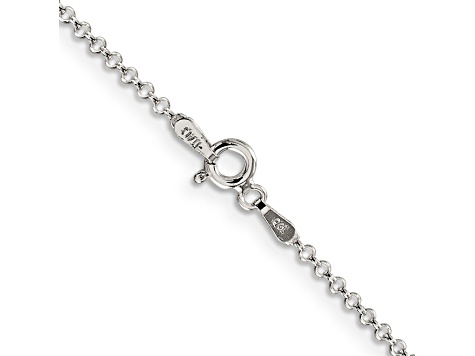 Rhodium Over Sterling Silver 1.5mm Rolo Chain