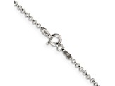 Rhodium Over Sterling Silver 1.5mm Rolo Chain