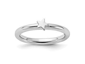 Picture of Sterling Silver Stackable Expressions Rhodium-plated Star Ring