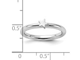 Sterling Silver Stackable Expressions Rhodium-plated Star Ring