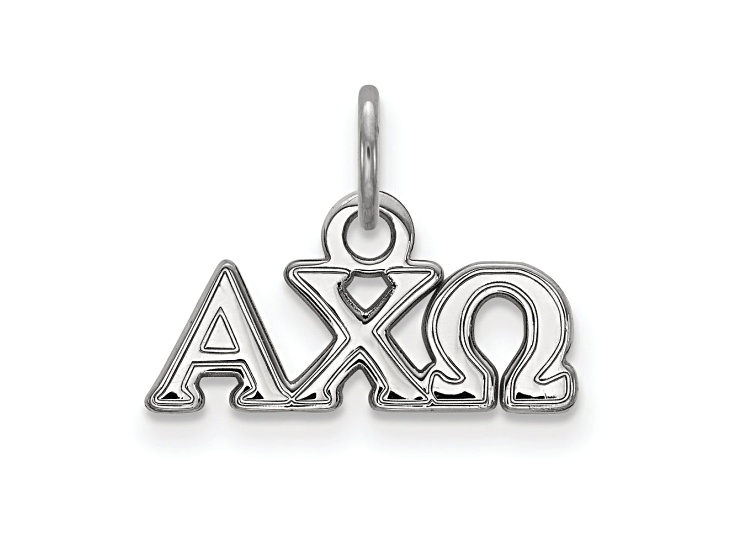 Rhodium Over Sterling Silver LogoArt Alpha Chi Omega Extra Small Pendant