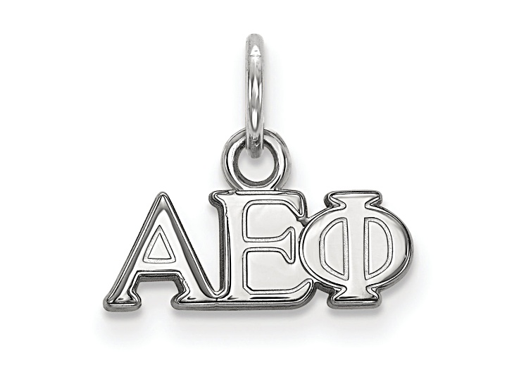 Rhodium Over Sterling Silver LogoArt Alpha Epsilon Phi Extra Small Pendant