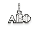 Rhodium Over Sterling Silver LogoArt Alpha Epsilon Phi Extra Small Pendant