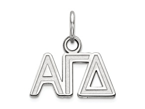 Rhodium Over Sterling Silver LogoArt Alpha Gamma Delta Extra Small Pendant