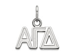 Rhodium Over Sterling Silver LogoArt Alpha Gamma Delta Extra Small Pendant