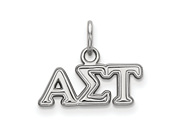 Rhodium Over Sterling Silver LogoArt Alpha Sigma Tau Extra Small Pendant