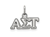 Rhodium Over Sterling Silver LogoArt Alpha Sigma Tau Extra Small Pendant