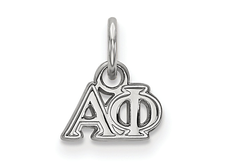 Rhodium Over Sterling Silver LogoArt Alpha Phi Extra Small Pendant