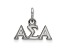Rhodium Over Sterling Silver LogoArt Alpha Sigma Alpha Extra Small Pendant