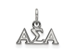 Rhodium Over Sterling Silver LogoArt Alpha Sigma Alpha Extra Small Pendant