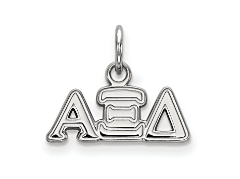 Rhodium Over Sterling Silver LogoArt Alpha Xi Delta Extra Small Pendant