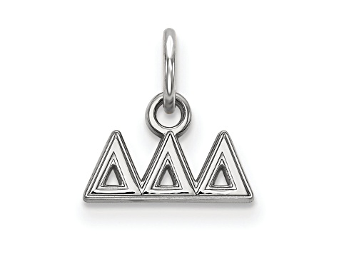 Rhodium Over Sterling Silver LogoArt Delta Delta Delta Extra Small Pendant