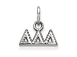 Rhodium Over Sterling Silver LogoArt Delta Delta Delta Extra Small Pendant