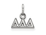 Rhodium Over Sterling Silver LogoArt Delta Delta Delta Extra Small Pendant