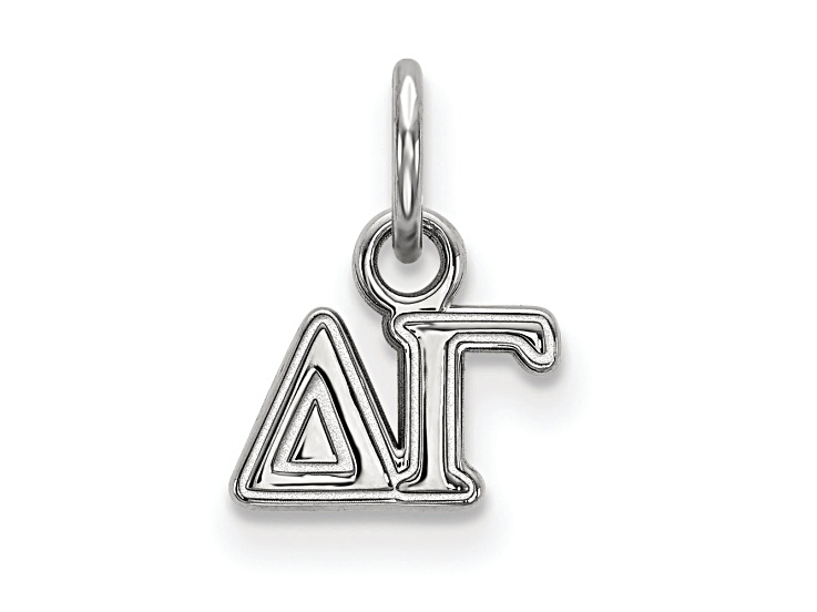 Rhodium Over Sterling Silver LogoArt Delta Gamma Extra Small Pendant