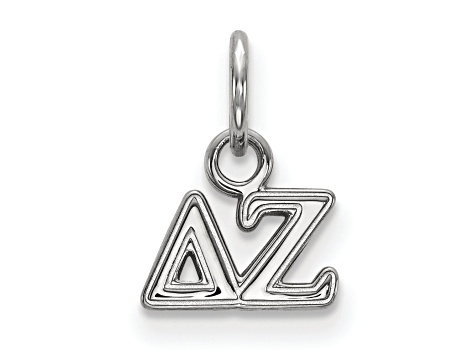 Rhodium Over Sterling Silver LogoArt Delta Zeta Extra Small Pendant