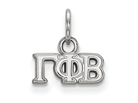 Rhodium Over Sterling Silver LogoArt Gamma Phi Beta Extra Small Pendant