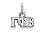 Rhodium Over Sterling Silver LogoArt Gamma Phi Beta Extra Small Pendant