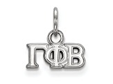 Rhodium Over Sterling Silver LogoArt Gamma Phi Beta Extra Small Pendant