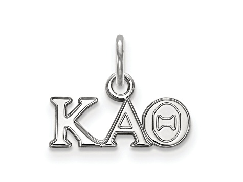 Rhodium Over Sterling Silver LogoArt Kappa Alpha Theta Extra Small Pendant