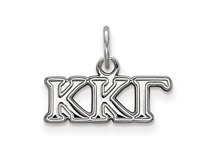 Rhodium Over Sterling Silver LogoArt Kappa Kappa Gamma Extra Small Pendant