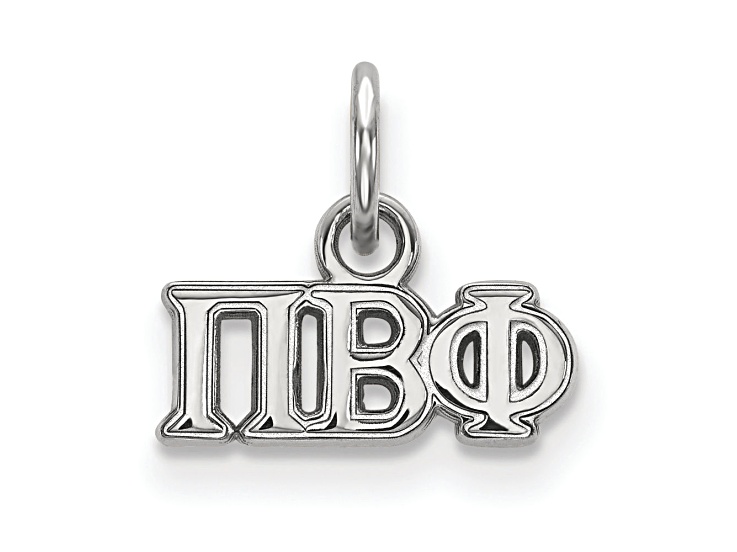 Rhodium Over Sterling Silver LogoArt Pi Beta Phi Extra Small Pendant