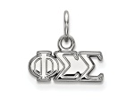 Rhodium Over Sterling Silver LogoArt Phi Sigma Sigma Extra Small Pendant