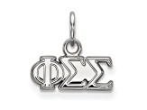 Rhodium Over Sterling Silver LogoArt Phi Sigma Sigma Extra Small Pendant