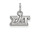 Rhodium Over Sterling Silver LogoArt Sigma Delta Tau Extra Small Pendant