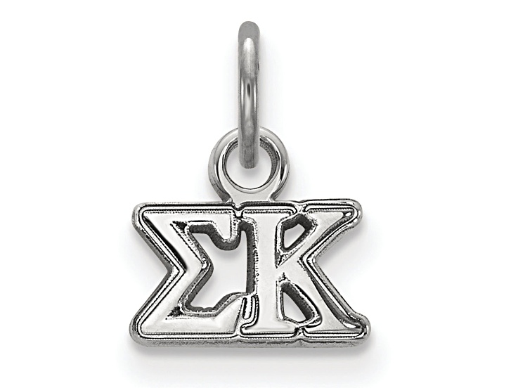 Rhodium Over Sterling Silver LogoArt Sigma Kappa Extra Small Pendant