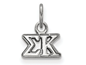Rhodium Over Sterling Silver LogoArt Sigma Kappa Extra Small Pendant