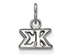 Rhodium Over Sterling Silver LogoArt Sigma Kappa Extra Small Pendant