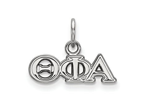 Rhodium Over Sterling Silver LogoArt Theta Phi Alpha Extra Small Pendant