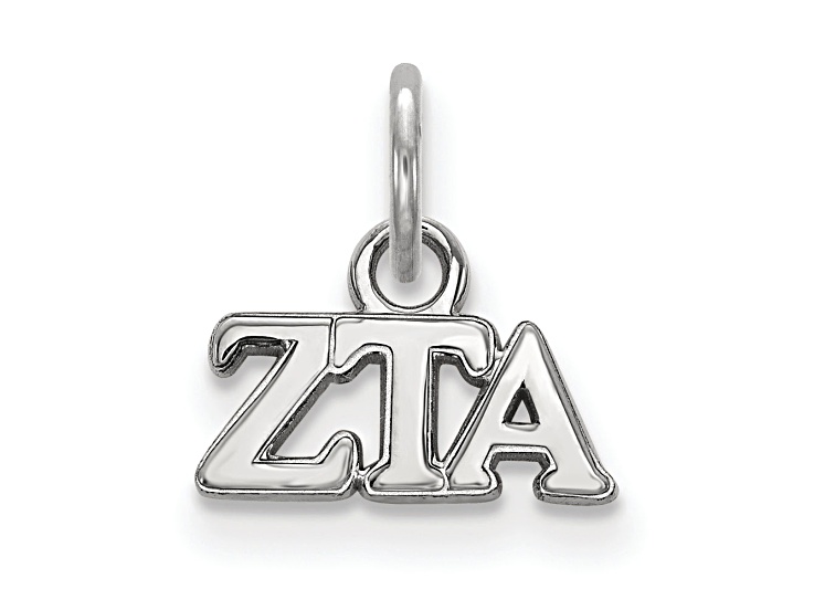 Rhodium Over Sterling Silver LogoArt Zeta Tau Alpha Extra Small Pendant