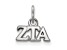 Rhodium Over Sterling Silver LogoArt Zeta Tau Alpha Extra Small Pendant