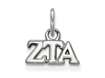 Rhodium Over Sterling Silver LogoArt Zeta Tau Alpha Extra Small Pendant