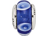 Sterling Silver Blue Hand-blown Glass Bead
