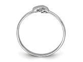 Rhodium Over Sterling Silver Polished Dolphin Children's Ring