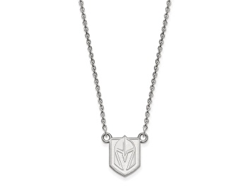 Picture of Rhodium Over Sterling Silver NHL LogoArt NHL Vegas Golden Knights Necklace