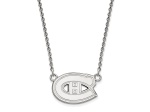 Rhodium Over Sterling Silver NHL LogoArt Montreal Canadiens Pendant Necklace