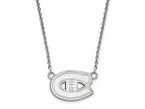 Rhodium Over Sterling Silver NHL LogoArt Montreal Canadiens Pendant Necklace