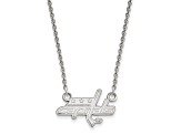 Rhodium Over Sterling Silver NHL LogoArt Washington Capitals Small Necklace