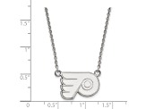 Rhodium Over Sterling Silver NHL LogoArt Philadelphia Flyers Small Necklace