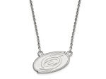 Rhodium Over Sterling Silver NHL LogoArt Carolina Hurricanes Necklace