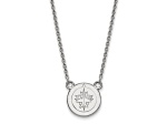 Rhodium Over Sterling Silver NHL LogoArt Winnipeg Jets Small Pendant Necklace