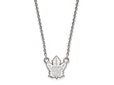 Rhodium Over Sterling Silver NHL LogoArt Toronto Maple Leafs Small Necklace