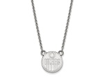 Rhodium Over Sterling Silver NHL LogoArt Edmonton Oilers Small Pendant Necklace