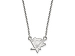Rhodium Over Sterling Silver NHL LogoArt Pittsburgh Penguins Small Necklace