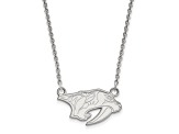 Rhodium Over Sterling Silver NHL LogoArt Nashville Predators Small Necklace