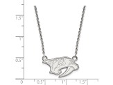 Rhodium Over Sterling Silver NHL LogoArt Nashville Predators Small Necklace